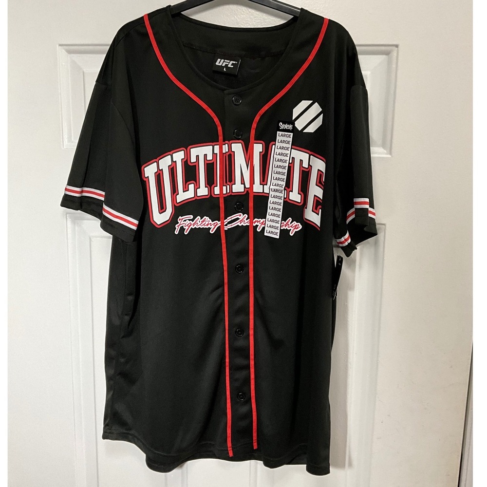 UFC Ultimate Fighting Championship Las Vegas 93 Baseball Jersey Black Mens Large